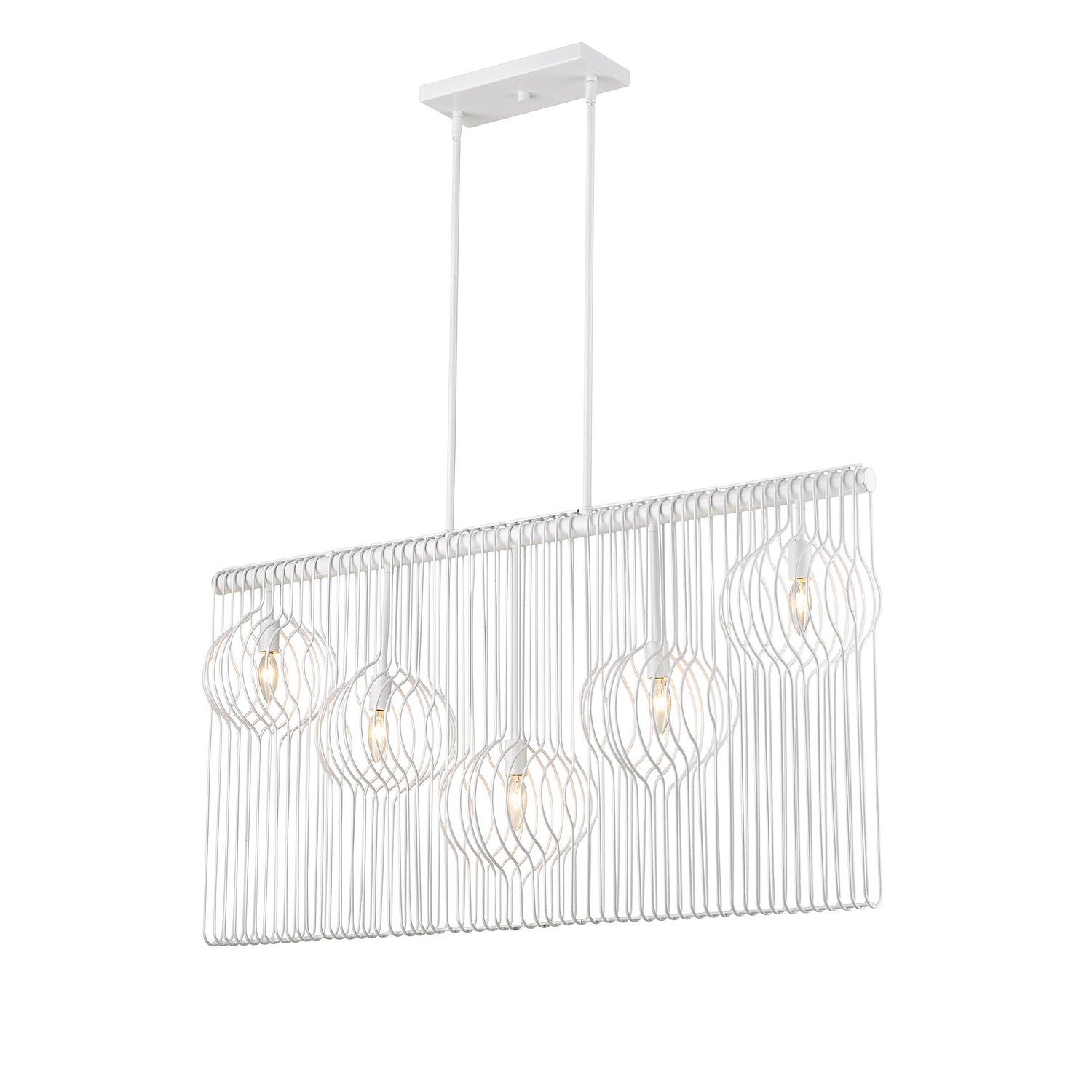 Z-Lite - 801-5L-WH - Five Light Linear Chandelier - Contour - White