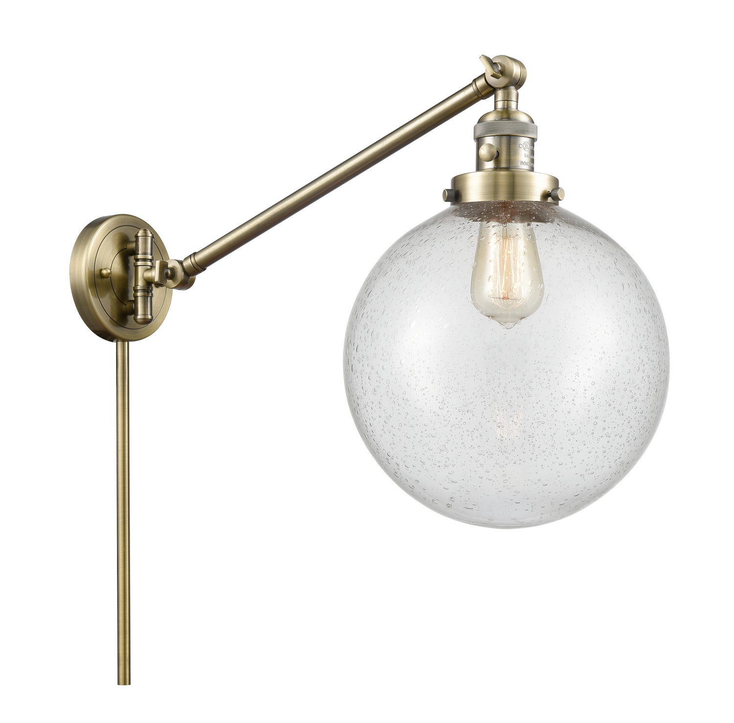 Innovations - 237-AB-G204-10 - One Light Swing Arm - Franklin Restoration - Antique Brass