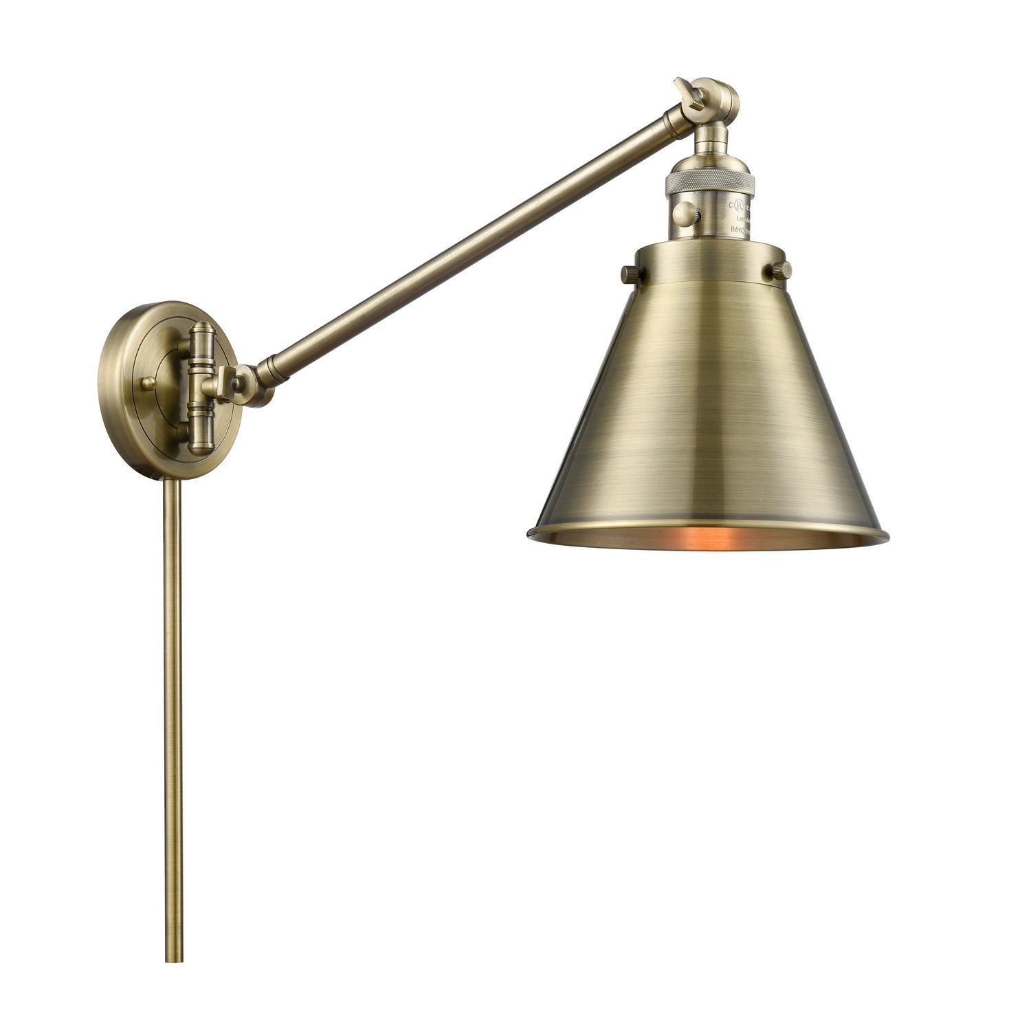 Innovations - 237-AB-M13-AB - One Light Swing Arm - Franklin Restoration - Antique Brass