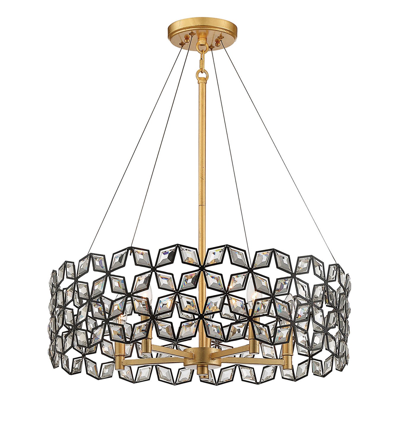 Metropolitan - N7845-711 - Five Light Pendant - Brookcrest - Sand Coal W/ Gold Leaf