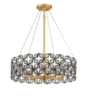 Metropolitan - N7845-711 - Five Light Pendant - Brookcrest - Sand Coal W/ Gold Leaf