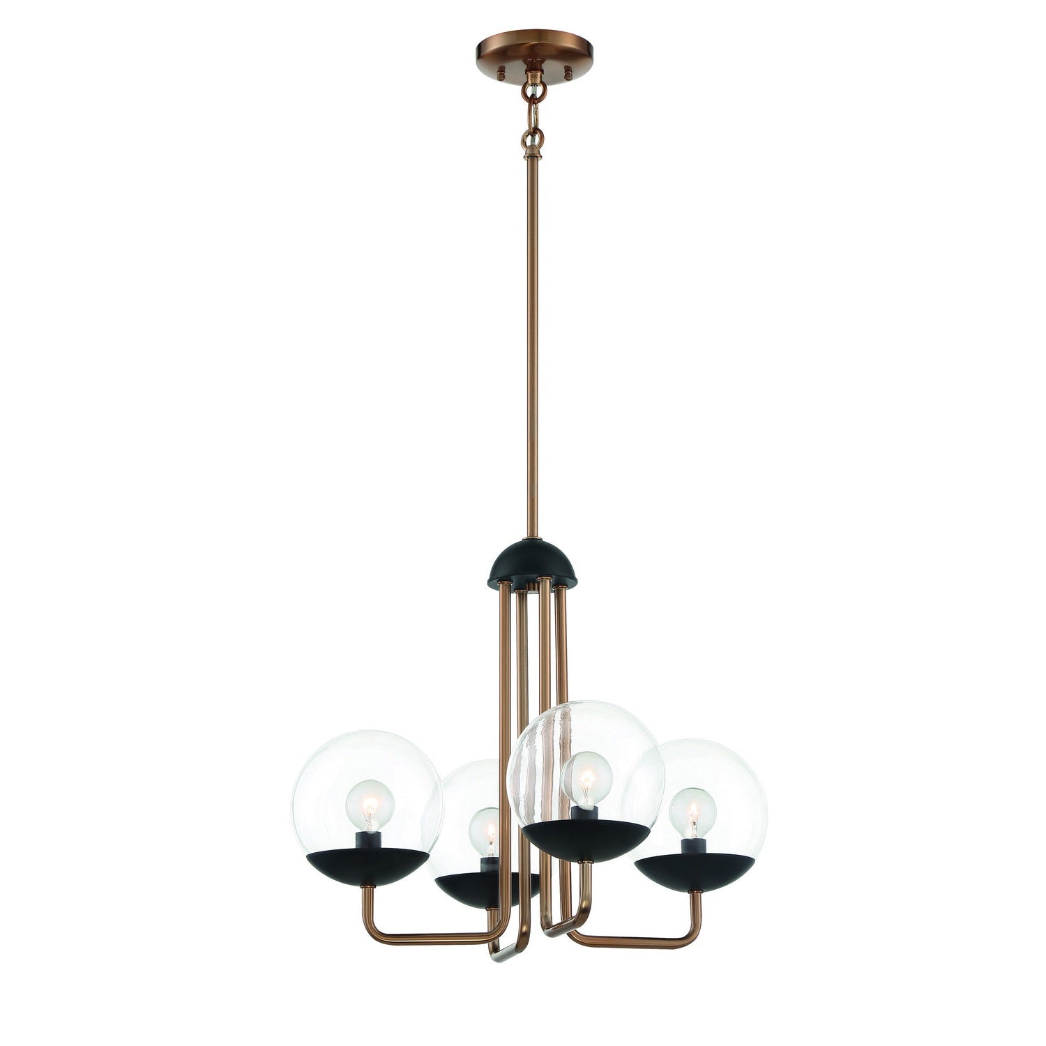 George Kovacs - P1504-416 - Four Light Chandelier - Outer Limits - Painted Bronze W/Natural Brush