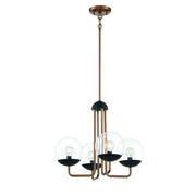 George Kovacs - P1504-416 - Four Light Chandelier - Outer Limits - Painted Bronze W/Natural Brush