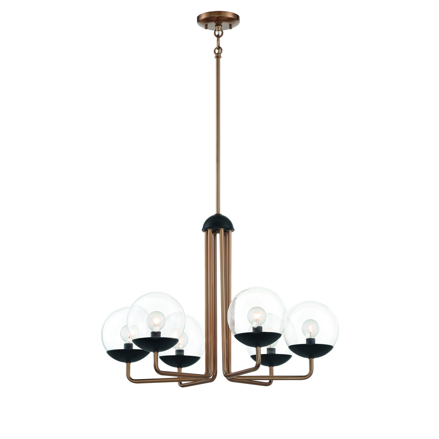 George Kovacs - P1505-416 - Six Light Chandelier - Outer Limits - Painted Bronze W/Natural Brush
