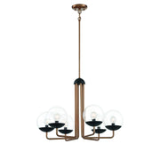 George Kovacs - P1505-416 - Six Light Chandelier - Outer Limits - Painted Bronze W/Natural Brush