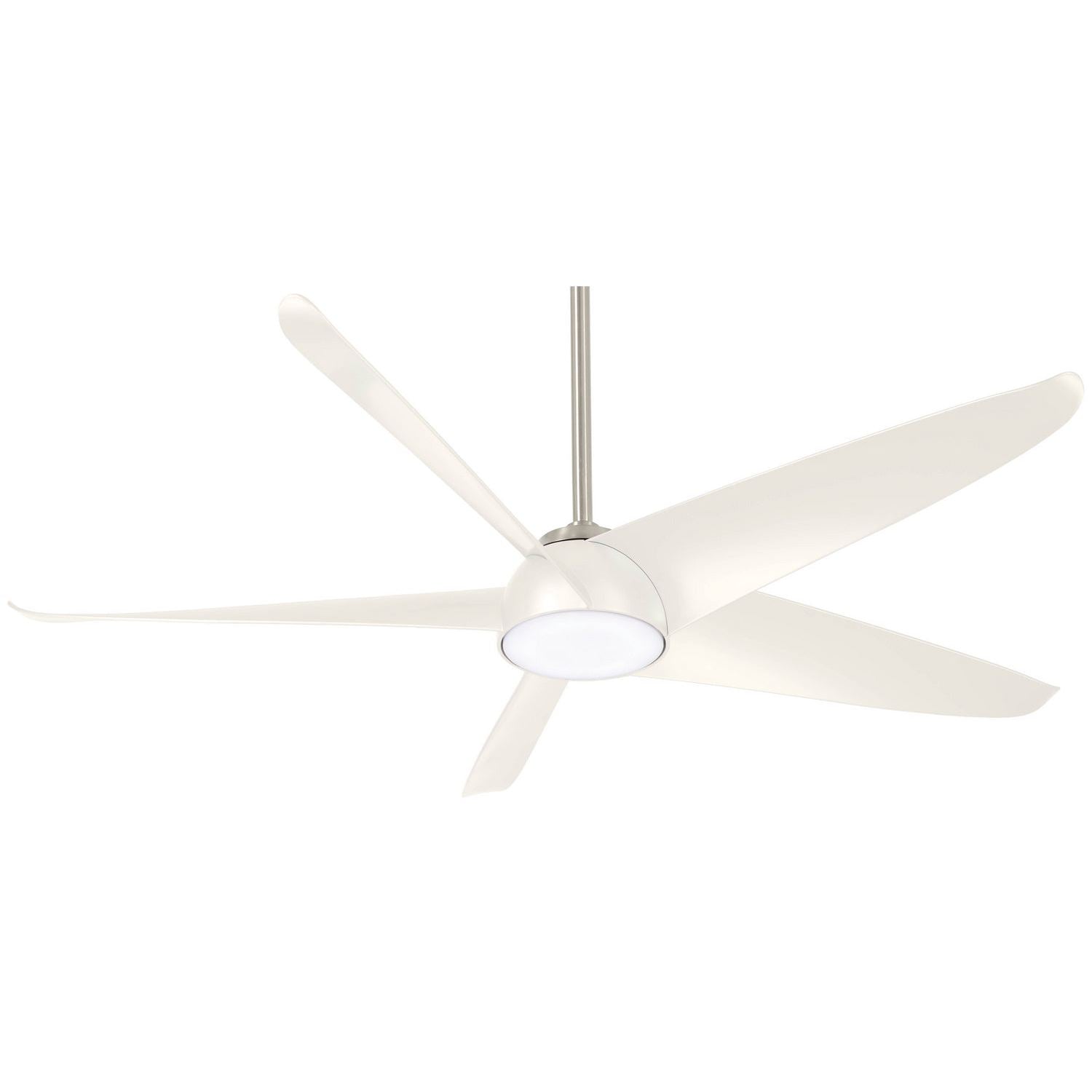 Minka Aire - F771L-BN/WH - 60"Ceiling Fan - Ellipse - Brushed Nickel With White Blades