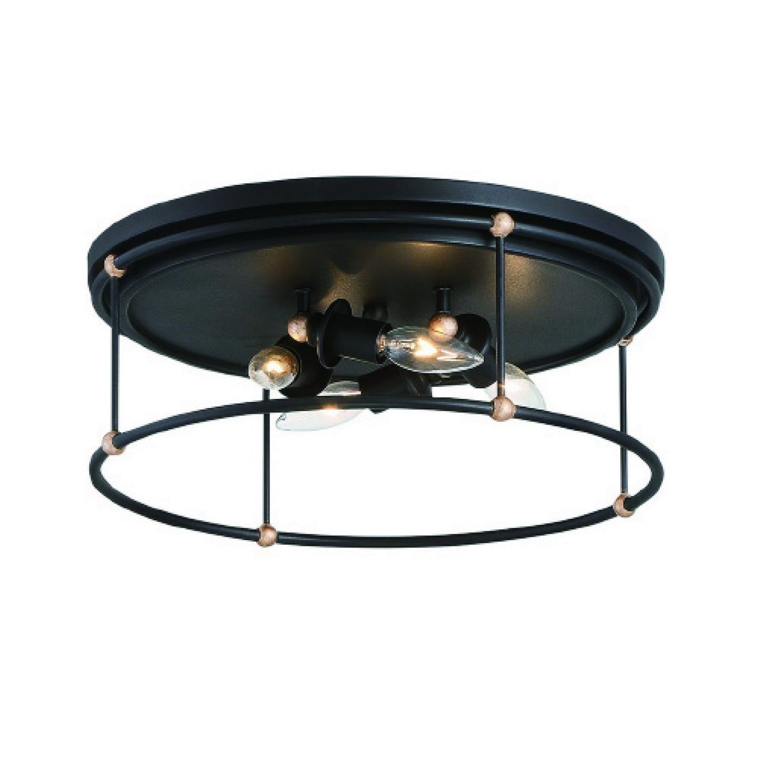 Minka-Lavery - 1040-677 - Four Light Flush Mount - Westchester County - Sand Coal With Skyline Gold Le