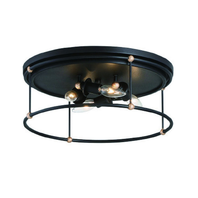 Minka-Lavery - 1040-677 - Four Light Flush Mount - Westchester County - Sand Coal With Skyline Gold Le