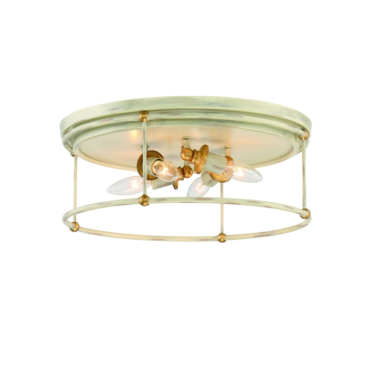 Minka-Lavery - 1040-701 - Four Light Flush Mount - Westchester County - Farm House White With Gilded G