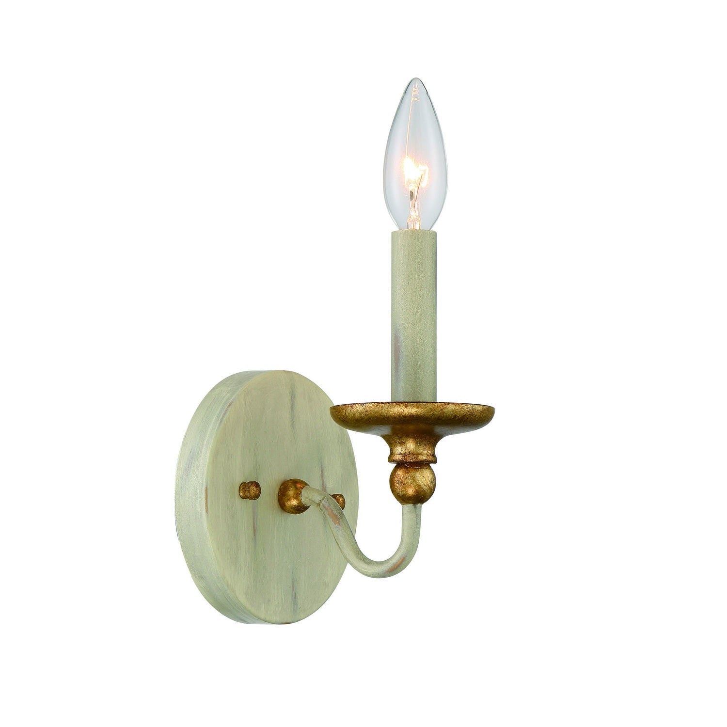 Minka-Lavery - 1041-701 - One Light Wall Sconce - Westchester County - Farm House White With Gilded G