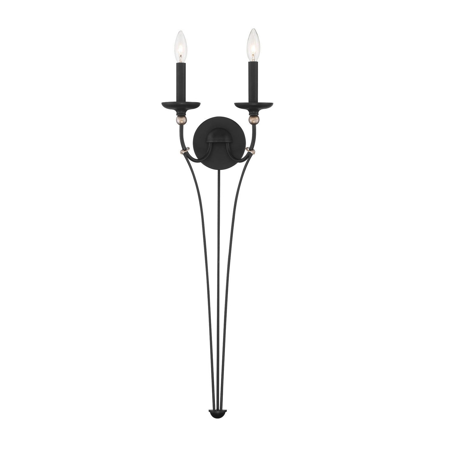 Minka-Lavery - 1042-677 - Two Light Wall Sconce - Westchester County - Sand Coal With Skyline Gold Le