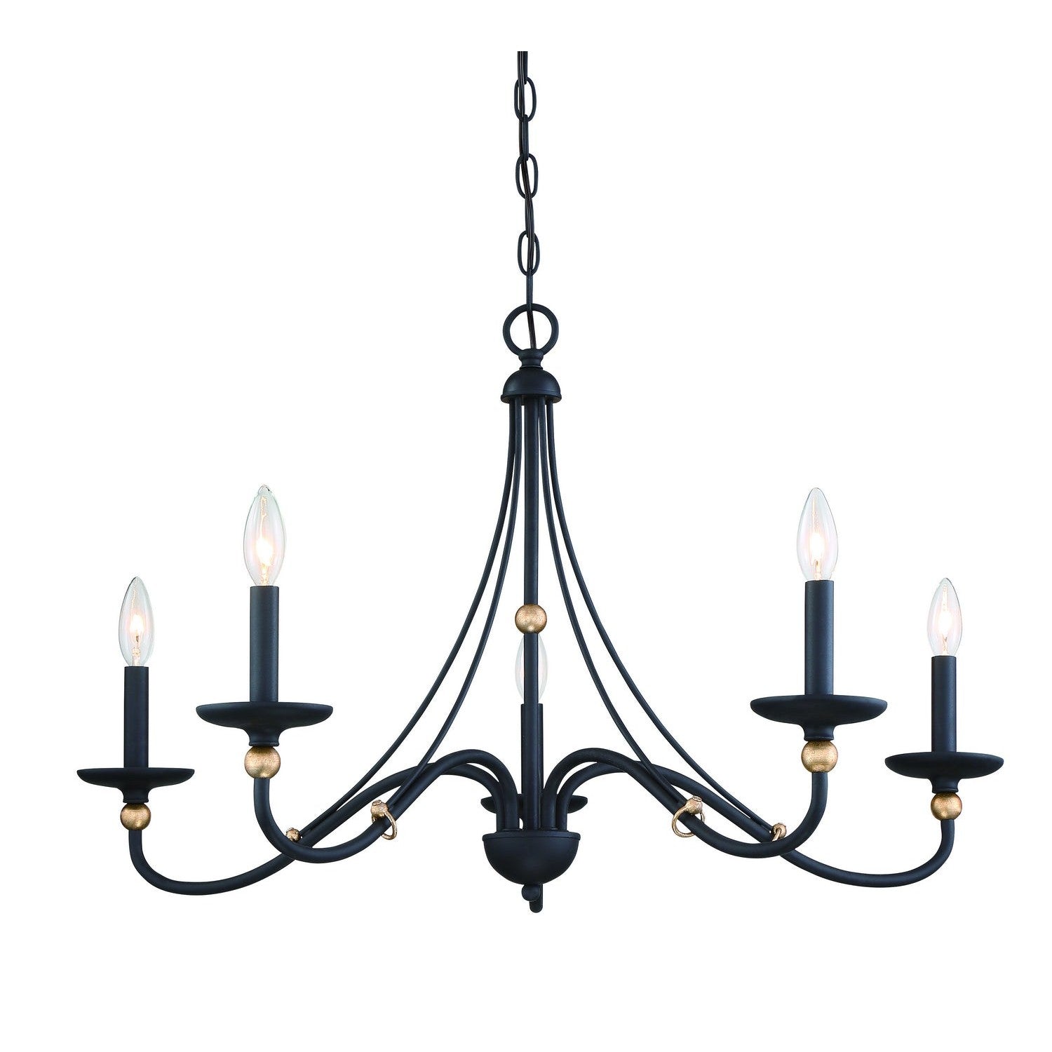Minka-Lavery - 1044-677 - Five Light Chandelier - Westchester County - Sand Coal With Skyline Gold Le