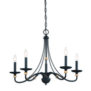 Minka-Lavery - 1045-677 - Five Light Chandelier - Westchester County - Sand Coal With Skyline Gold Le
