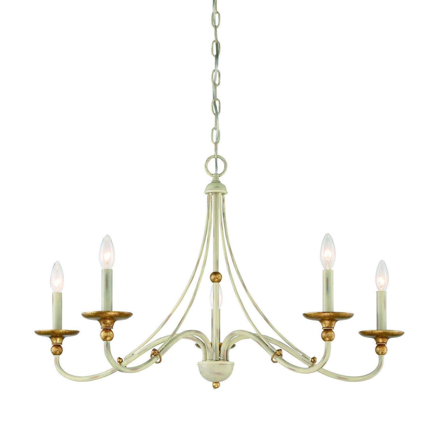 Minka-Lavery - 1045-701 - Five Light Chandelier - Westchester County - Farm House White With Gilded G
