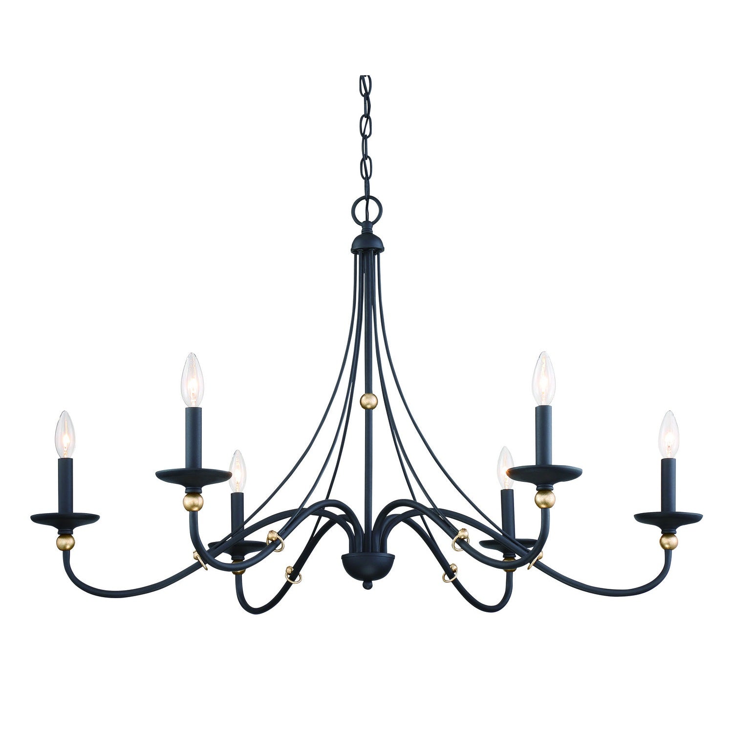 Minka-Lavery - 1046-677 - Six Light Chandelier - Westchester County - Sand Coal With Skyline Gold Le