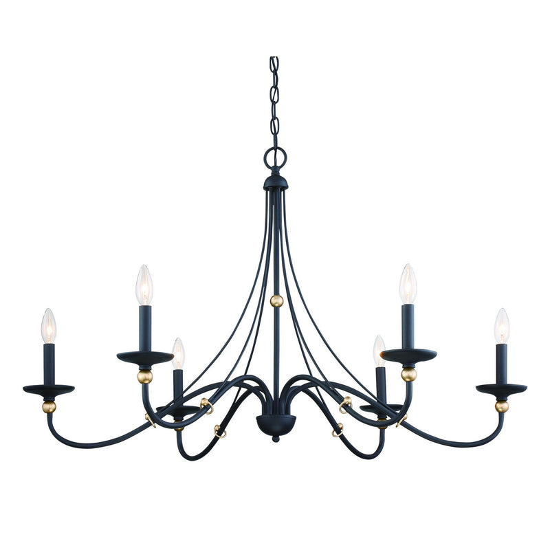 Minka-Lavery - 1046-677 - Six Light Chandelier - Westchester County - Sand Coal With Skyline Gold Le
