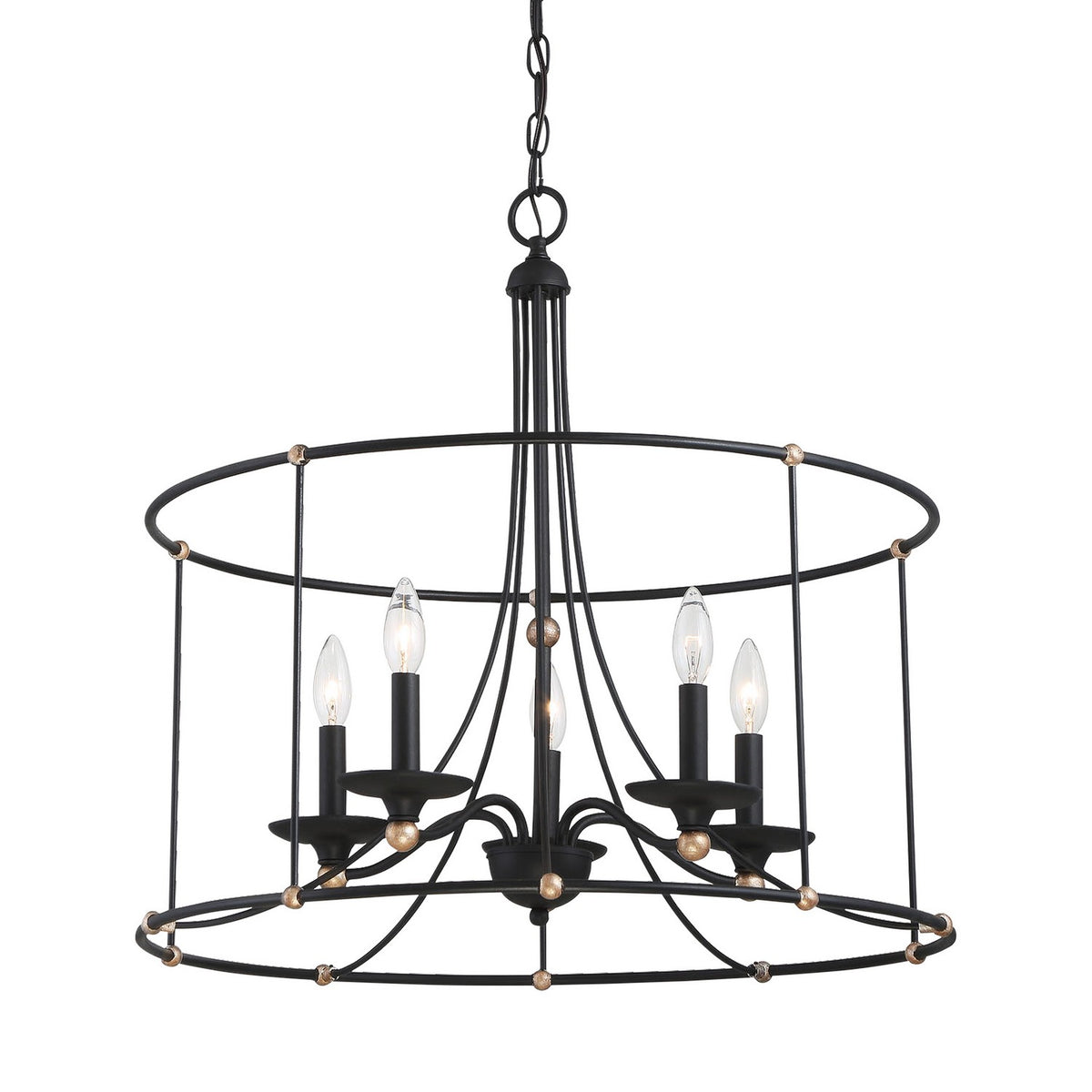 Minka-Lavery - 1047-677 - Five Light Chandelier - Westchester County - Sand Coal With Skyline Gold Le