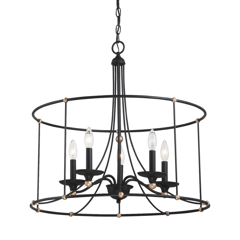Minka-Lavery - 1047-677 - Five Light Chandelier - Westchester County - Sand Coal With Skyline Gold Le