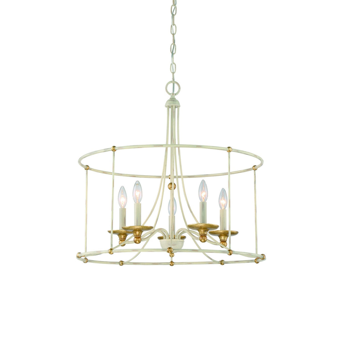 Minka-Lavery - 1047-701 - Five Light Chandelier - Westchester County - Farm House White With Gilded G