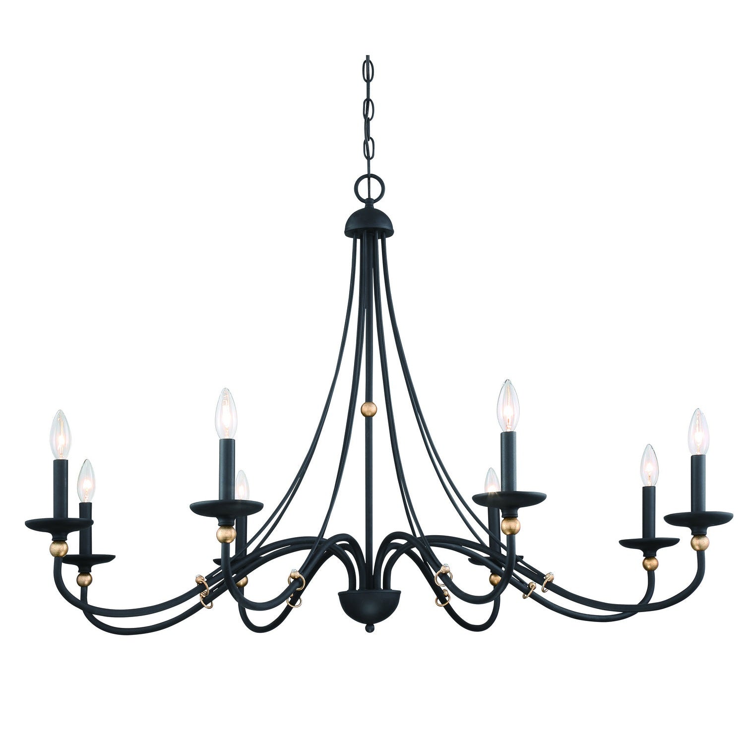 Minka-Lavery - 1048-677 - Eight Light Chandelier - Westchester County - Sand Coal With Skyline Gold Le