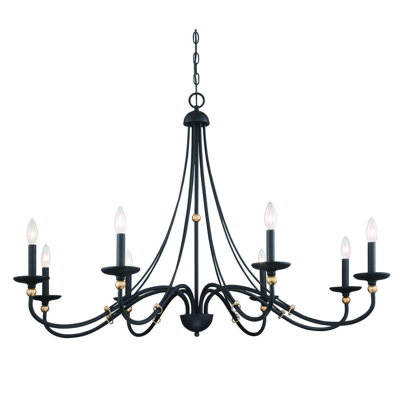 Minka-Lavery - 1048-677 - Eight Light Chandelier - Westchester County - Sand Coal With Skyline Gold Le