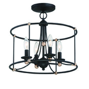 Minka-Lavery - 1049-677 - Four Light Semi Flush Mount - Westchester County - Sand Coal With Skyline Gold Le