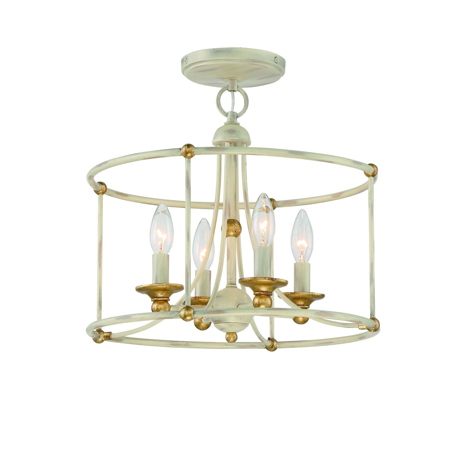 Minka-Lavery - 1049-701 - Four Light Semi Flush Mount - Westchester County - Farm House White With Gilded G
