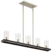 Minka-Lavery - 1055-691 - Five Light Island Pendant - Cole'S Crossing - Coal With Brushed Nickel