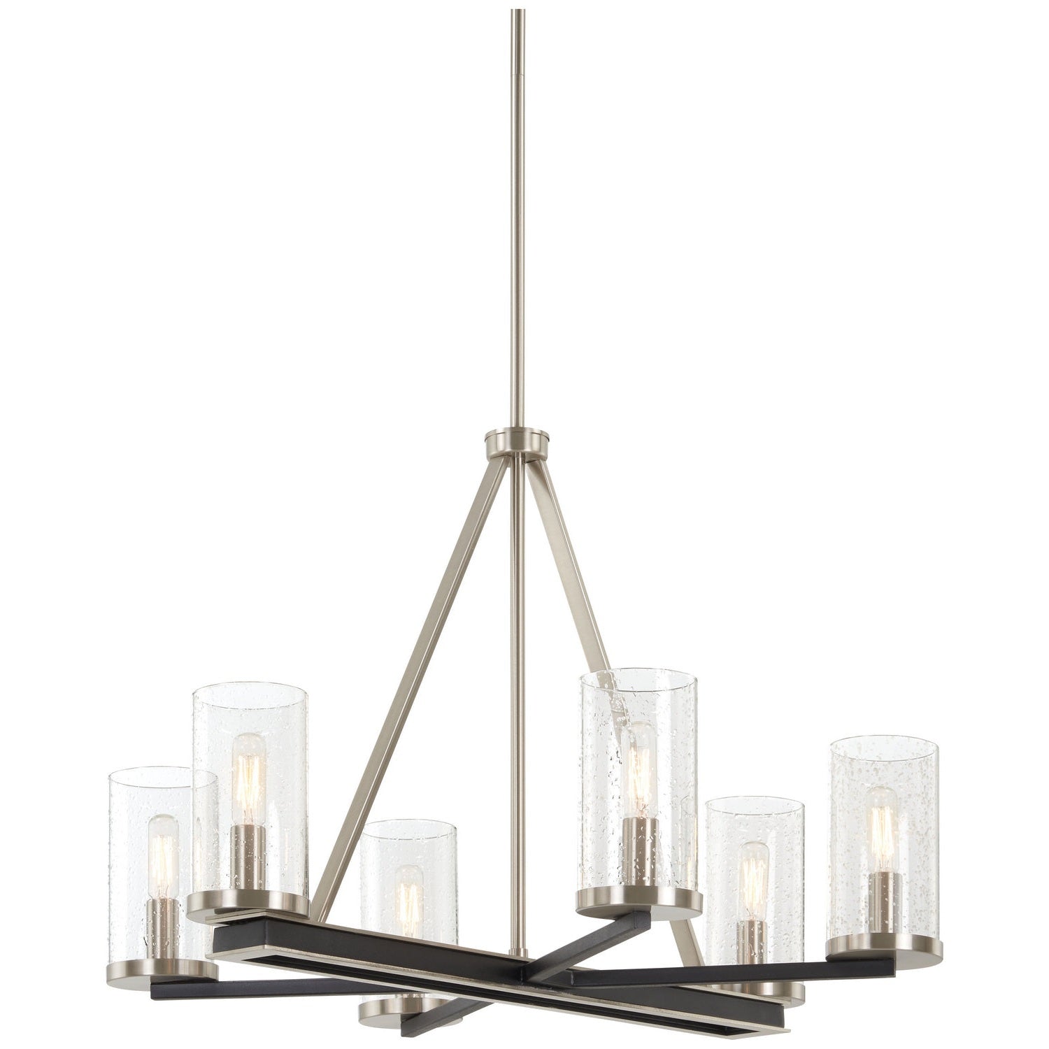 Minka-Lavery - 1056-691 - Six Light Chandelier - Cole'S Crossing - Coal With Brushed Nickel