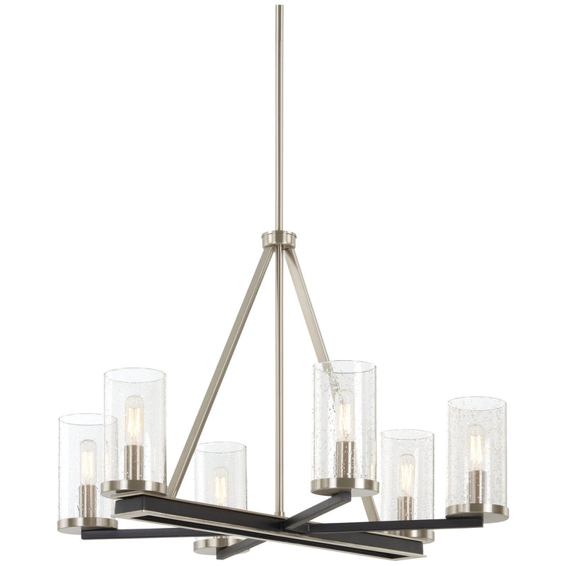 Minka-Lavery - 1056-691 - Six Light Chandelier - Cole'S Crossing - Coal With Brushed Nickel