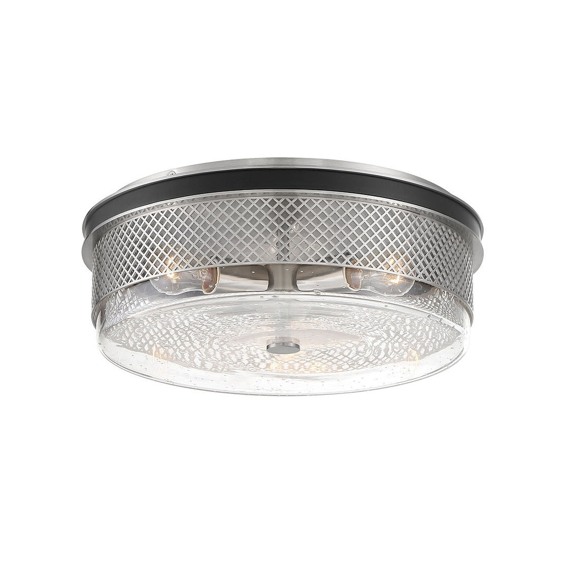 Minka-Lavery - 1059-691 - Three Light Flush Mount - Coles Crossing - Coal With Brushed Nickel