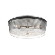 Minka-Lavery - 1059-691 - Three Light Flush Mount - Coles Crossing - Coal With Brushed Nickel