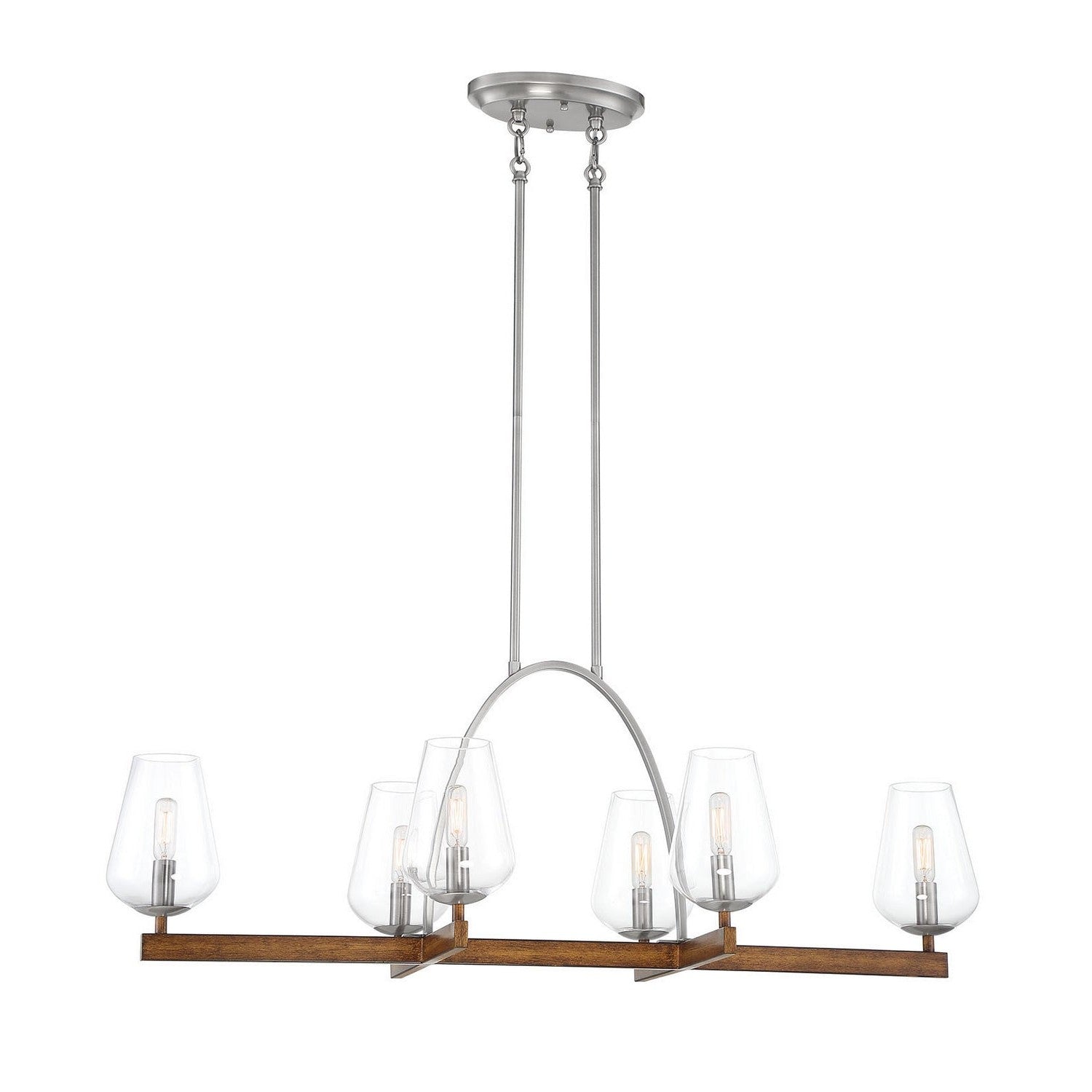 Minka-Lavery - 1067-699 - Six Light Island Pendant - Birnamwood - Koa Wood W/ Pewter