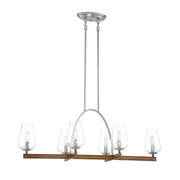 Minka-Lavery - 1067-699 - Six Light Island Pendant - Birnamwood - Koa Wood W/ Pewter