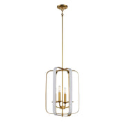 Minka-Lavery - 1214-706 - Four Light Pendant - Aureum - Matte White W/ Honey Gold