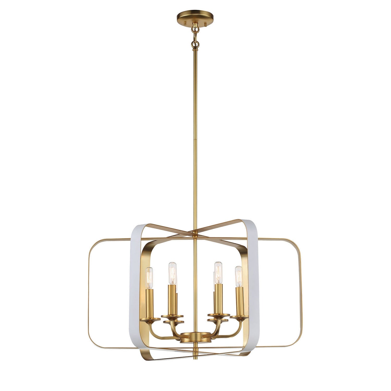 Minka-Lavery - 1216-706 - Six Light Pendant - Aureum - Matte White W/ Honey Gold