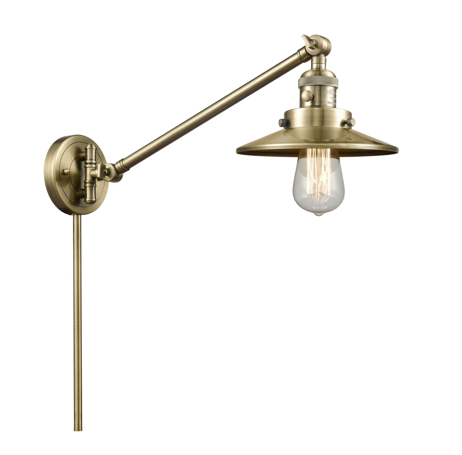 Innovations - 237-AB-M4-AB - One Light Swing Arm - Franklin Restoration - Antique Brass
