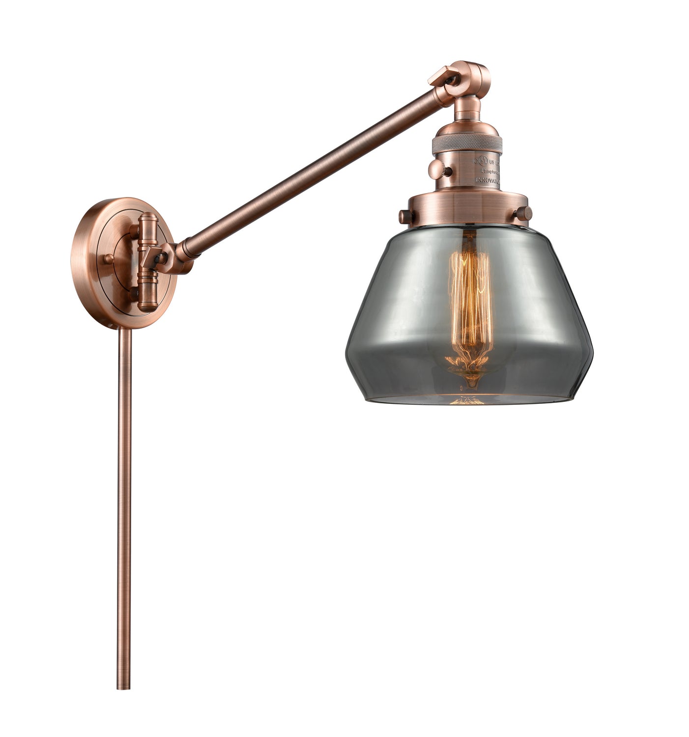 Innovations - 237-AC-G173 - One Light Swing Arm - Franklin Restoration - Antique Copper