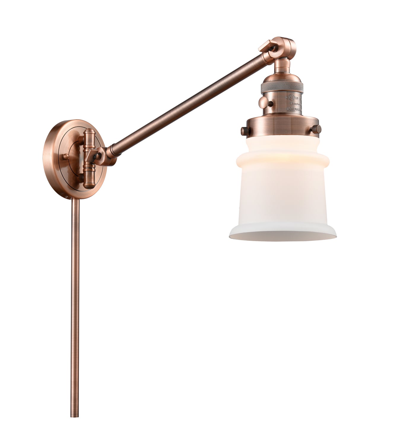 Innovations - 237-AC-G181S - One Light Swing Arm - Franklin Restoration - Antique Copper