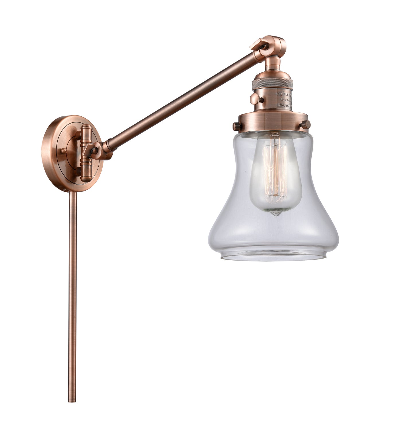 Innovations - 237-AC-G192 - One Light Swing Arm - Franklin Restoration - Antique Copper