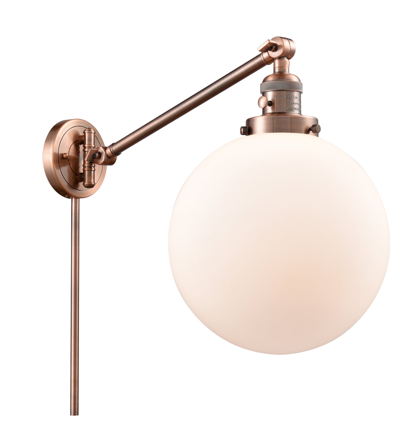 Innovations - 237-AC-G201-10 - One Light Swing Arm - Franklin Restoration - Antique Copper