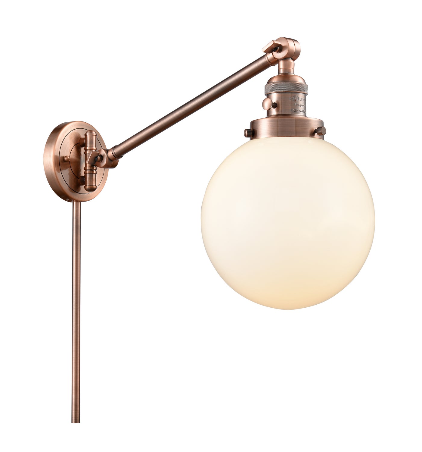 Innovations - 237-AC-G201-8 - One Light Swing Arm - Franklin Restoration - Antique Copper