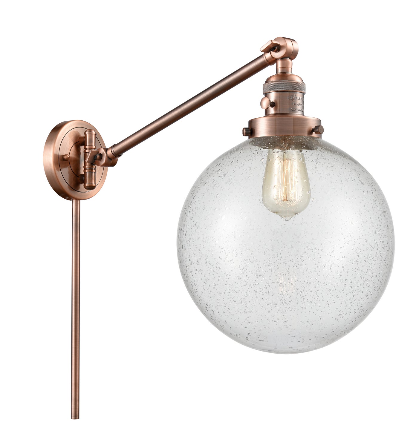 Innovations - 237-AC-G204-10 - One Light Swing Arm - Franklin Restoration - Antique Copper