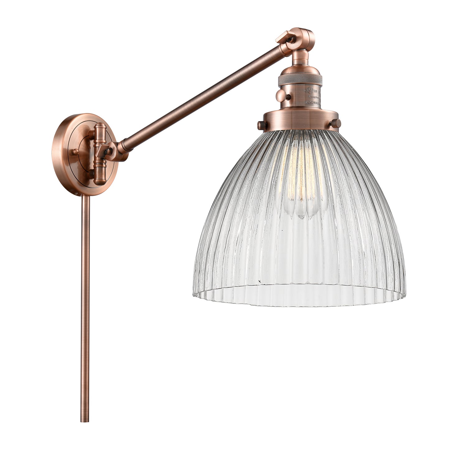 Innovations - 237-AC-G222 - One Light Swing Arm - Franklin Restoration - Antique Copper