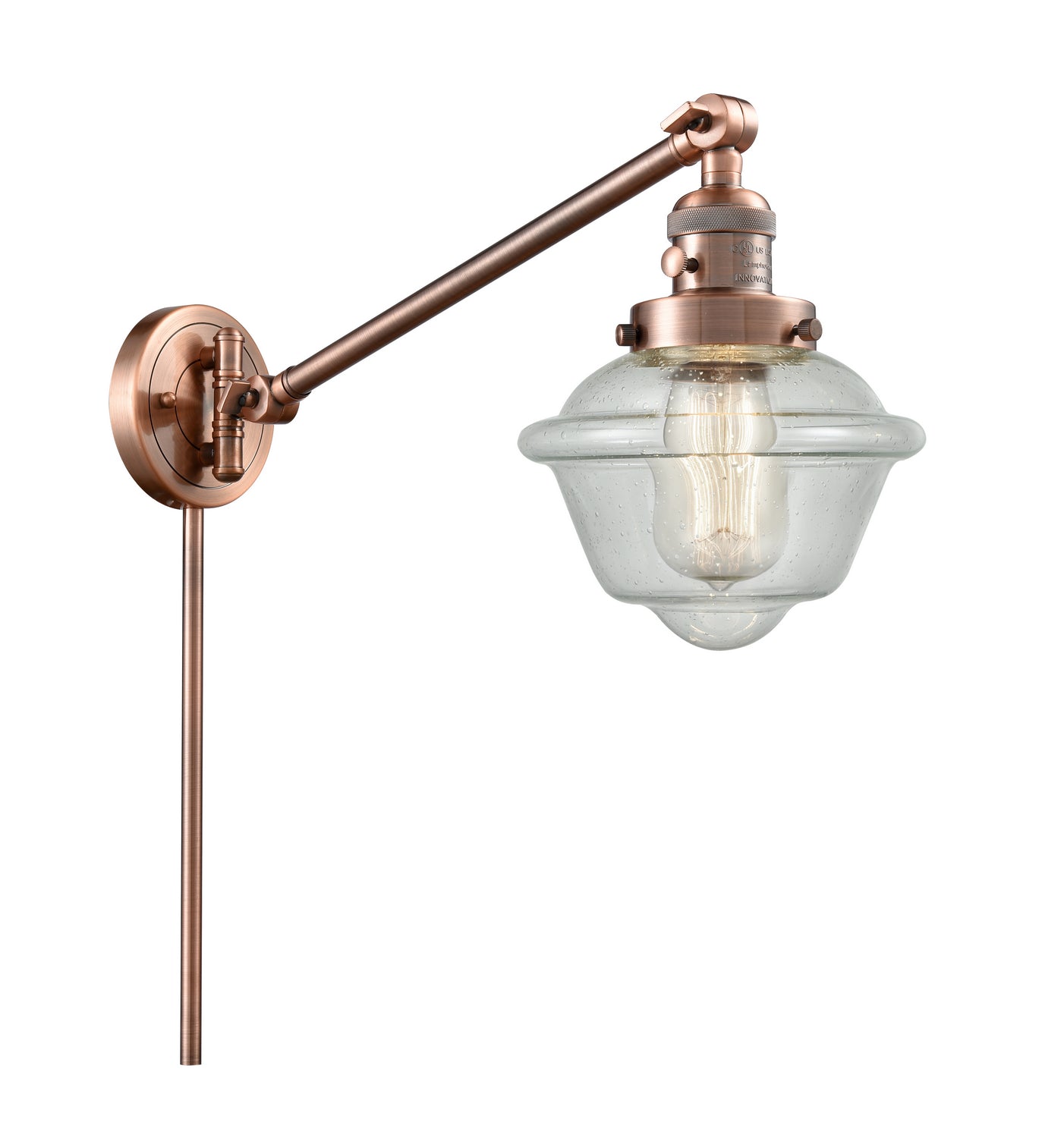 Innovations - 237-AC-G534 - One Light Swing Arm - Franklin Restoration - Antique Copper