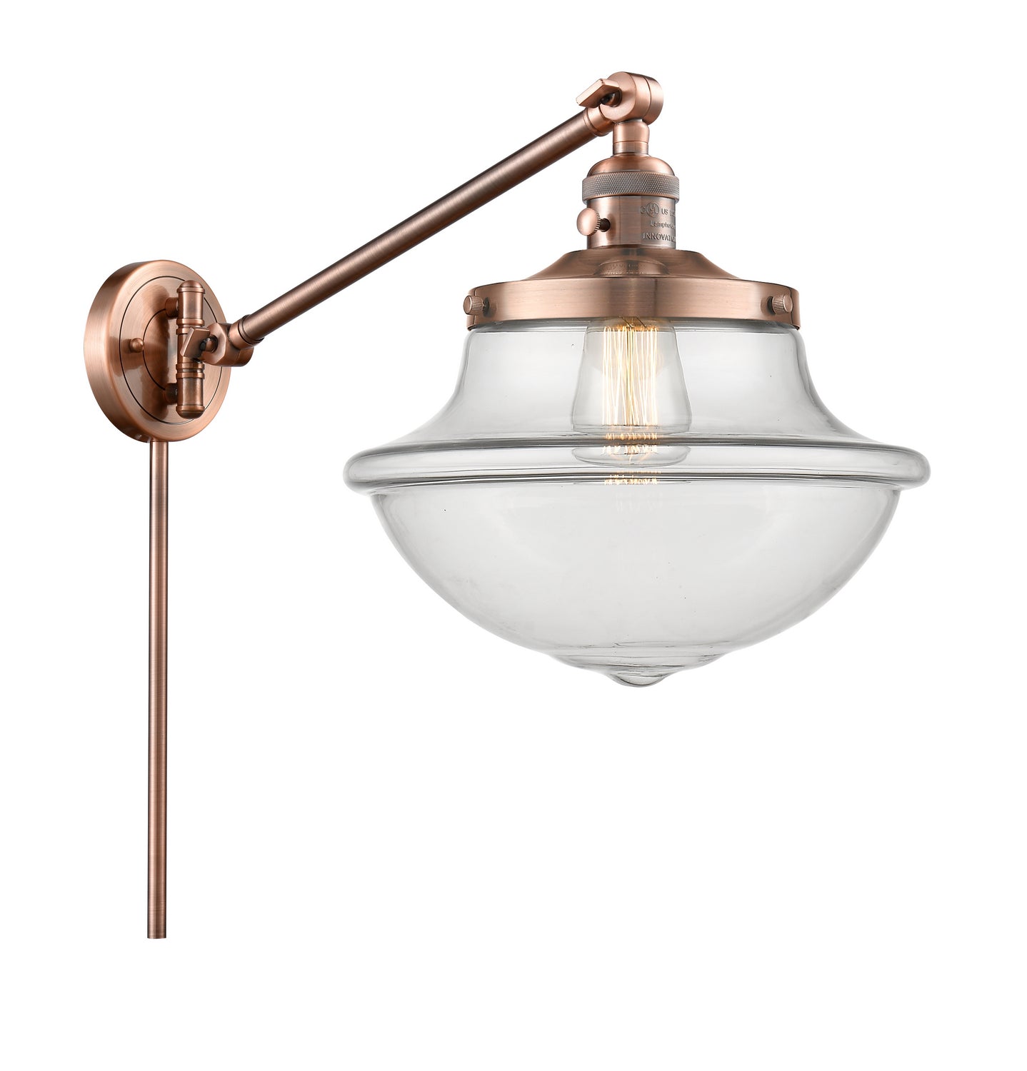 Innovations - 237-AC-G542 - One Light Swing Arm - Franklin Restoration - Antique Copper