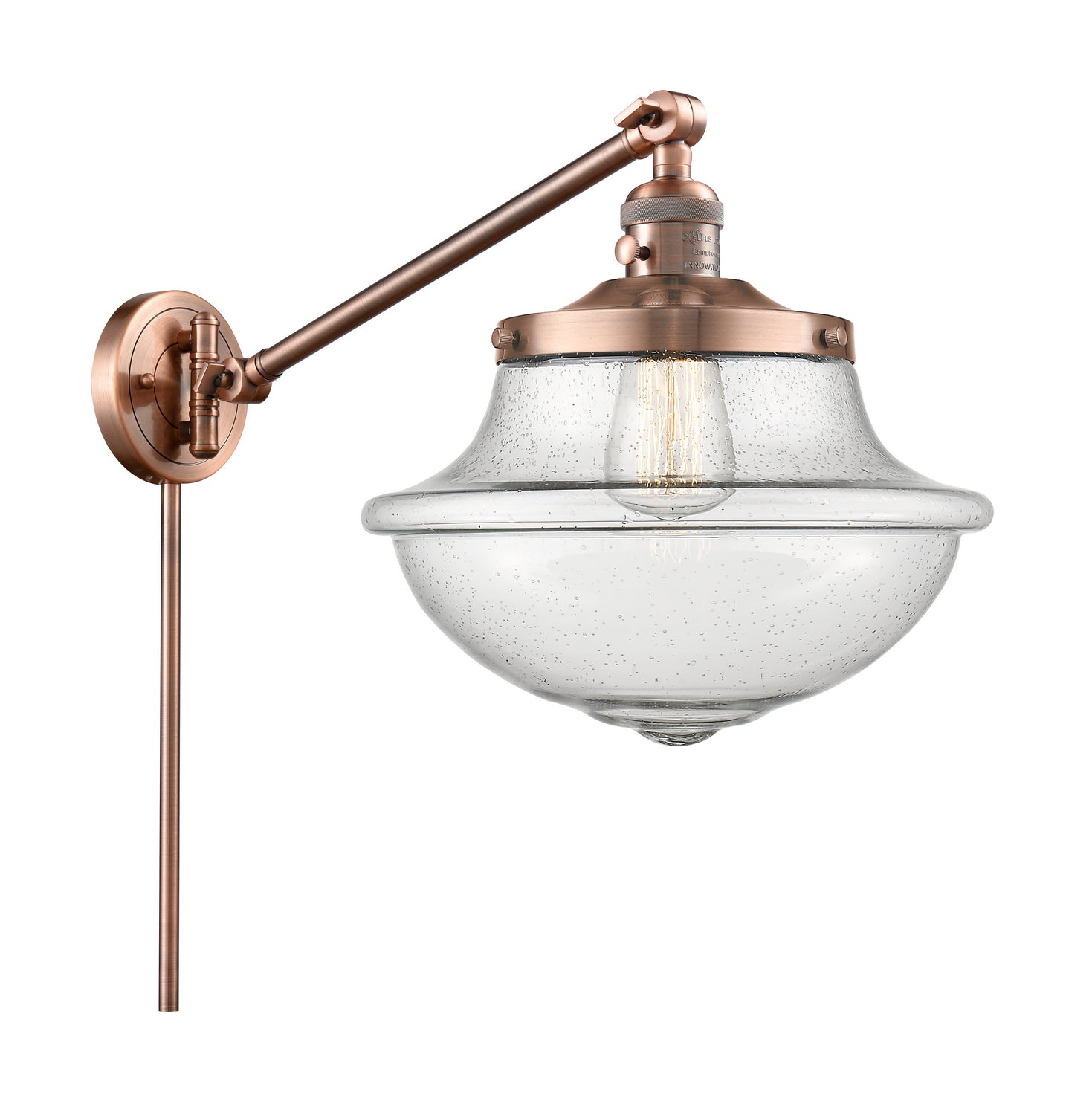 Innovations - 237-AC-G544 - One Light Swing Arm - Franklin Restoration - Antique Copper