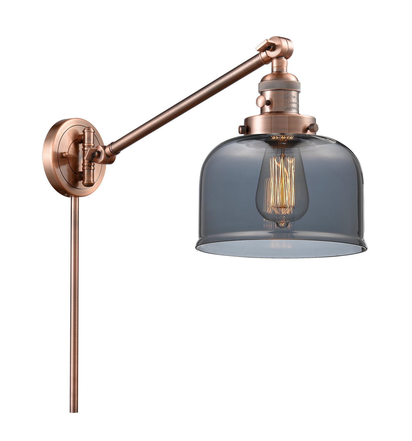 Innovations - 237-AC-G73 - One Light Swing Arm - Franklin Restoration - Antique Copper