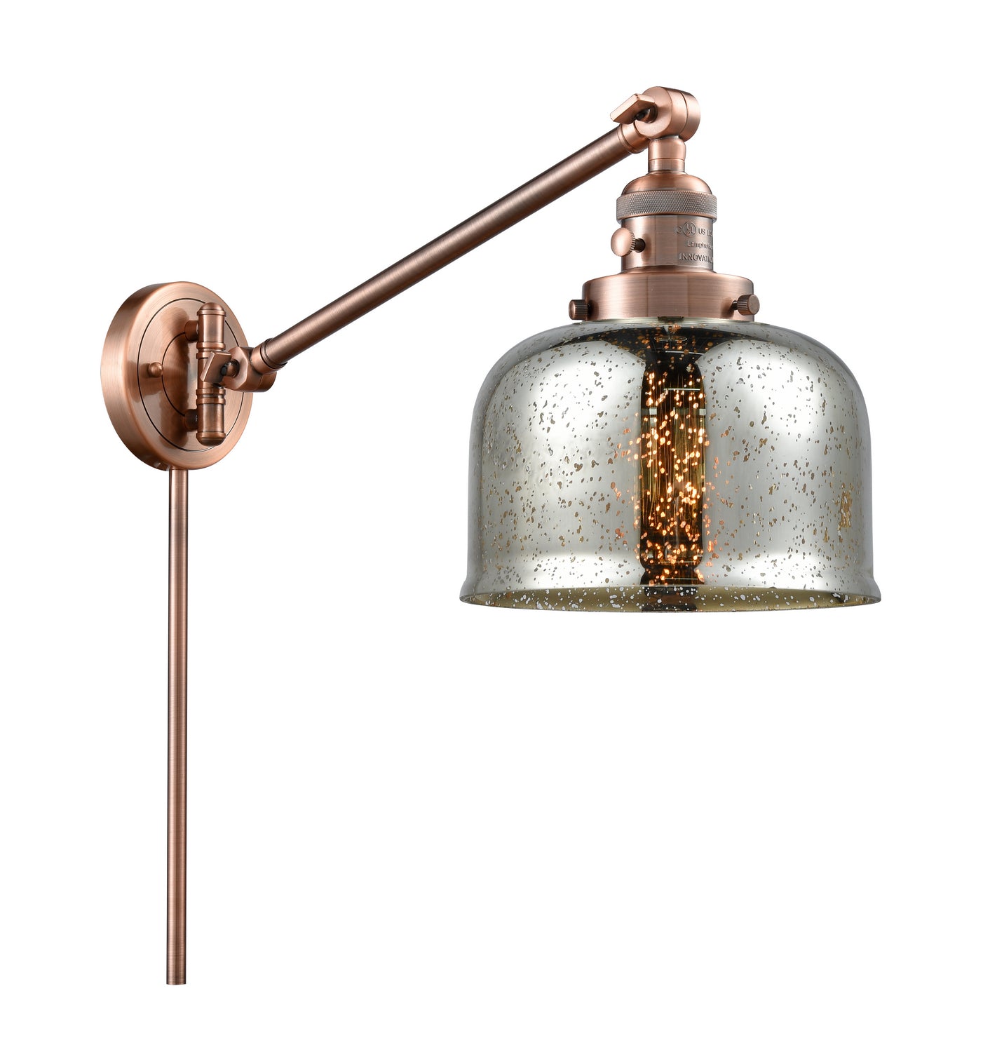 Innovations - 237-AC-G78 - One Light Swing Arm - Franklin Restoration - Antique Copper