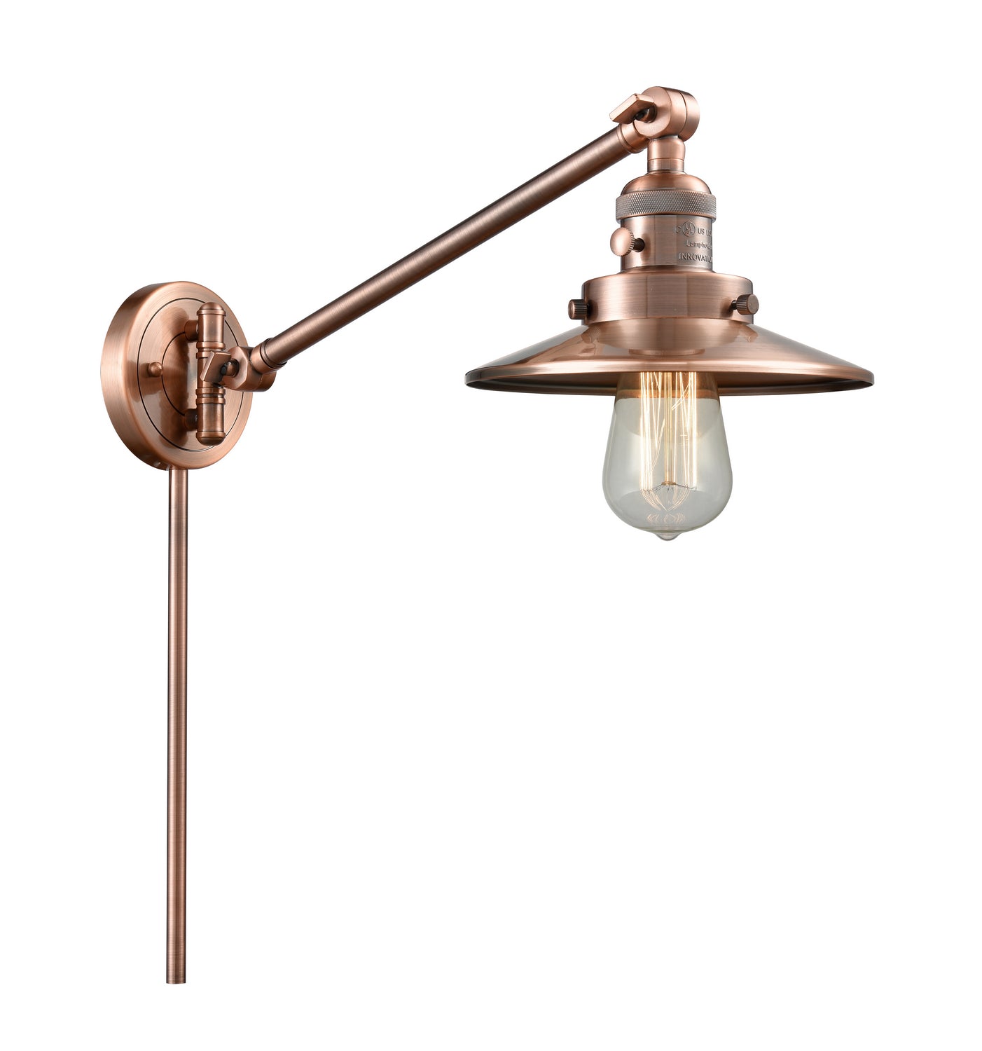 Innovations - 237-AC-M3-AC - One Light Swing Arm - Franklin Restoration - Antique Copper